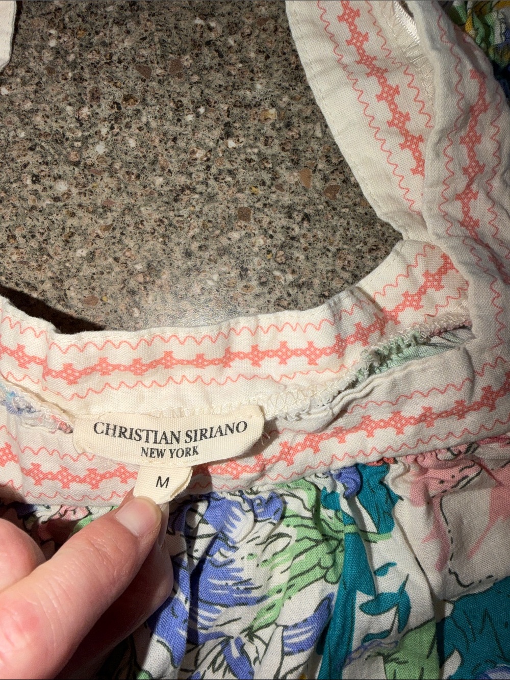 Christian Siriano Floral Crochet-Trim Peasant Top - Picture 2 of 3